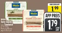 Edeka wasa Tasty Snacks oder Sandwich Angebot
