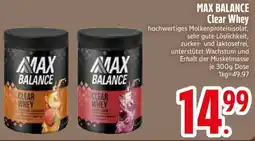 Edeka MAX BALANCE Clear Whey Angebot