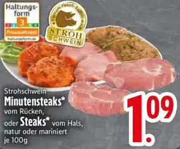 Edeka Strohschwein Minutensteaks oder Steaks Angebot
