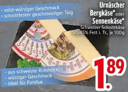 Edeka Urnäscher Bergkäse oder Sennenkäse Angebot