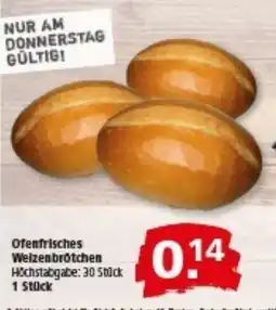 Multi Markt Ofenfrisches Weizenbrötchen Angebot