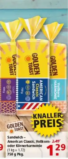 Multi Markt Golden Toast Sandwich American Classic Angebot