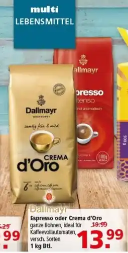 Multi Markt Dallmayr Espresso oder Crema d'Oro Angebot