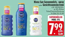 Edeka Nivea Sun Sonnenmilch, -spray oder Gesichtssonnencreme Angebot