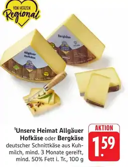 SBK Unsere Heimat Allgäuer Hofkäse oder Bergkäse Angebot