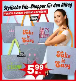 Krümet Sonderposten Stylische Filz-Shopper Angebot