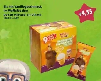 Mix Markt Eis mit Vanillegeschmack im Waffelbecher Angebot