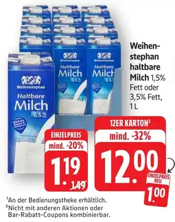 SBK Weihenstephan Haltbare Milch Angebot