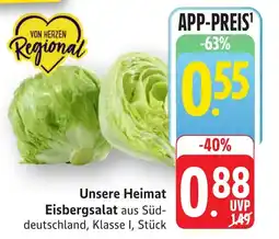 Schmidt's Märkte Unsere Heimat Eisbergsalat Angebot