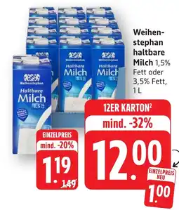 Schmidt's Märkte Weihenstephan haltbare Milch Angebot