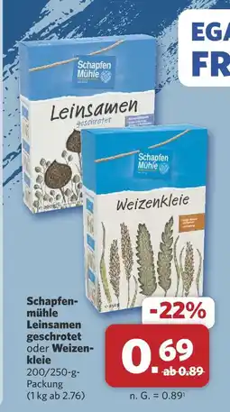 Combi Schapfenmühle leinsamen geschrotet oder weizenkleie Angebot