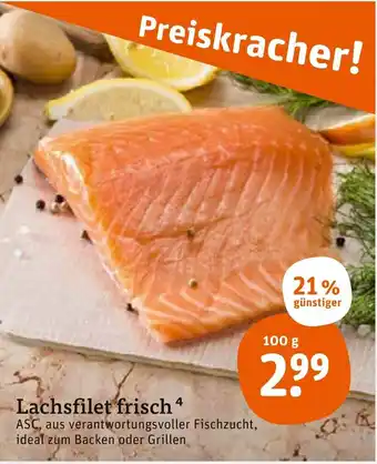 tegut Lachsfilet frisch 100g Angebot