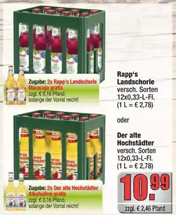alldrink Rapp's landschorle Angebot