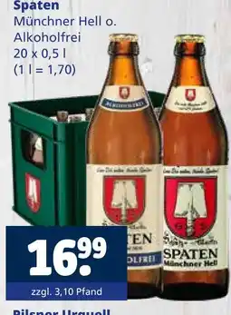 Getränkewelt Spaten münchner hell o. alkoholfrei Angebot