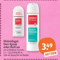 tegut Hidrofugal deo spray Angebot