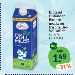 tegut Bioland upländer bauernmolkerei frische bio-vollmilch Angebot