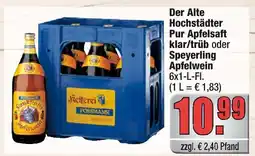 alldrink Der alte hochstädter pur apfelsaft klar/trüb oder speyerling apfelwein Angebot