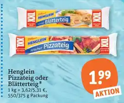 tegut Henglein pizzateig oder blätterteig Angebot