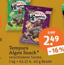 tegut Tempura algen snack Angebot