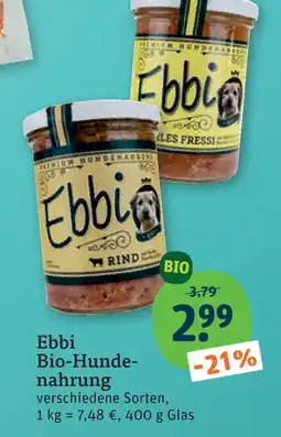 tegut Ebbi bio-hundennahrung Angebot