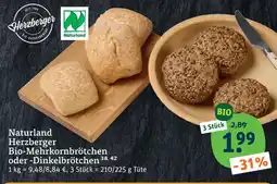 tegut Naturland herzberger bio-mehrkornbrötchen Angebot