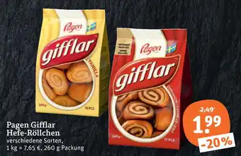 tegut Pagen gifflar hefe-röllchen Angebot