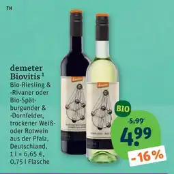 tegut Biovitis bio-riesling & -rivaner Angebot