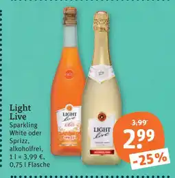 tegut Light live sparkling white oder sprizz Angebot