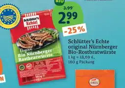 tegut Schlütter's echte original nürnberger bio-rostbratwürste Angebot