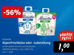 KONSUM Almette alpenfrischkäse oder -zubereitung Angebot