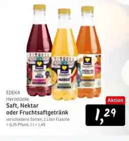 KONSUM Edeka herzstücke saft, nektar oder fruchtsaftgetränk Angebot