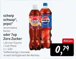 KONSUM Schwip schwap, pepsi oder 7up zero zucker Angebot