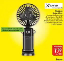 Marktkauf Xlayer klappbarer handventilator Angebot