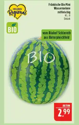Marktkauf Biohof schlareth fränkische bio mini wassermelone rotfleischig Angebot
