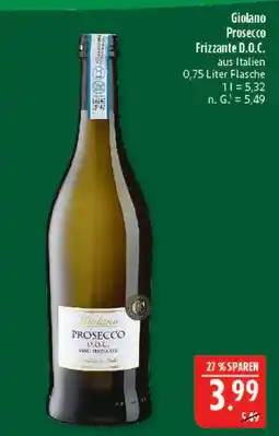 Marktkauf Giordano prosecco frizzante d.o.c Angebot