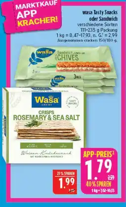 Marktkauf Wasa tasty snacks oder sandwich Angebot