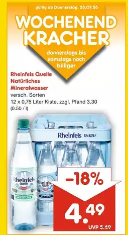 Netto Marken-Discount Rheinfels quelle natürliches mineralwasser Angebot