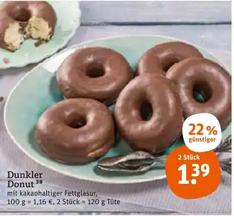 tegut Dunkler Donut 120g Angebot