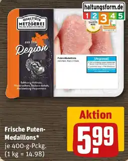REWE Frische Puten- Medaillons Angebot
