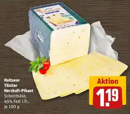 REWE Holtseer Tilsiter Herzhaft-Pikant Schnittkäse Angebot