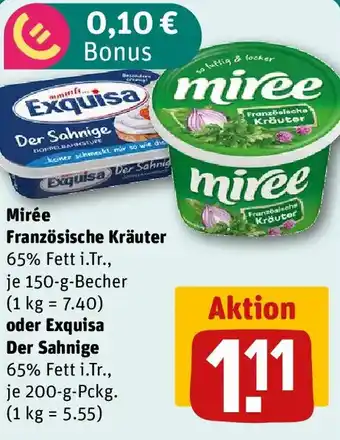 REWE Mirée Französische Kräuter oder Exquisa Der Sahnige Angebot