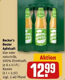 REWE Becker's Bester Apfelsaft Angebot