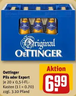 REWE Oettinger Pils oder Export Angebot