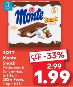 Kaufland ZOTT1 Monte Snack Angebot