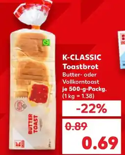 Kaufland K-CLASSIC Toastbrot Angebot