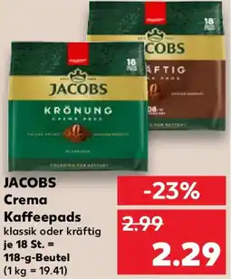 Kaufland JACOBS Crema Kaffeepads Angebot