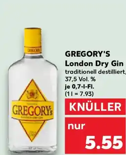 Kaufland GREGORY'S London Dry Gin Angebot