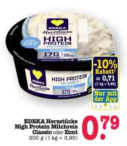 Scheck-in-Center EDEKA Herzstücke High Protein Milchreis Classic oder Zimt Angebot