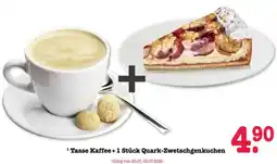 Scheck-in-Center 1 Tasse Kaffee + 1 Stück Quark-Zwetschgenkuchen Angebot