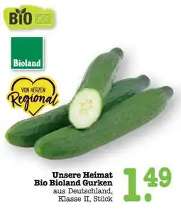 Scheck-in-Center Unsere Heimat Bio Bioland Gurken Angebot